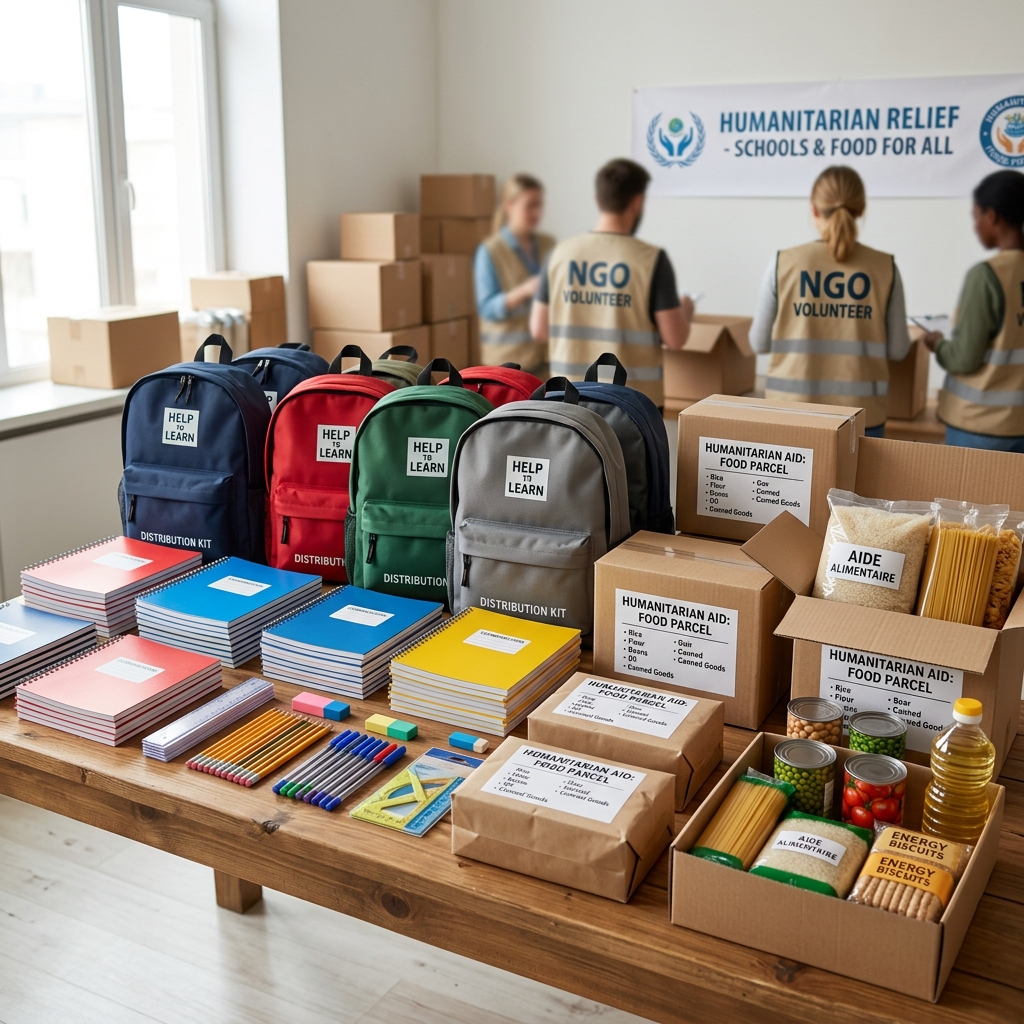 Actions sociales — kits scolaires et Ramadan
